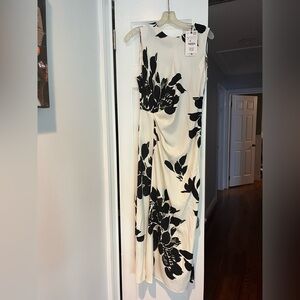 Zara Black and White One Shoulder Sheath Dress